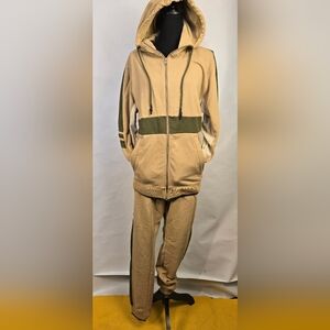 Jordan Craig Tan and Green Hooded Tracksuit